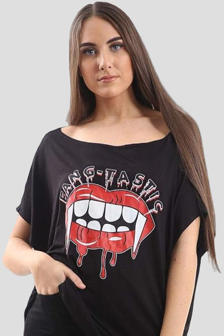 Vampire Vibe FANG-TASTIC Tee Top AX-paris