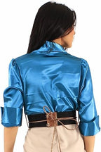 Two-Tone Satin Midi Dress