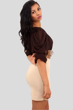 Contrast Blouson Dress