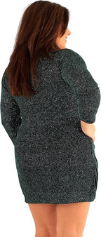 Ruched V-Neck Mini Dress