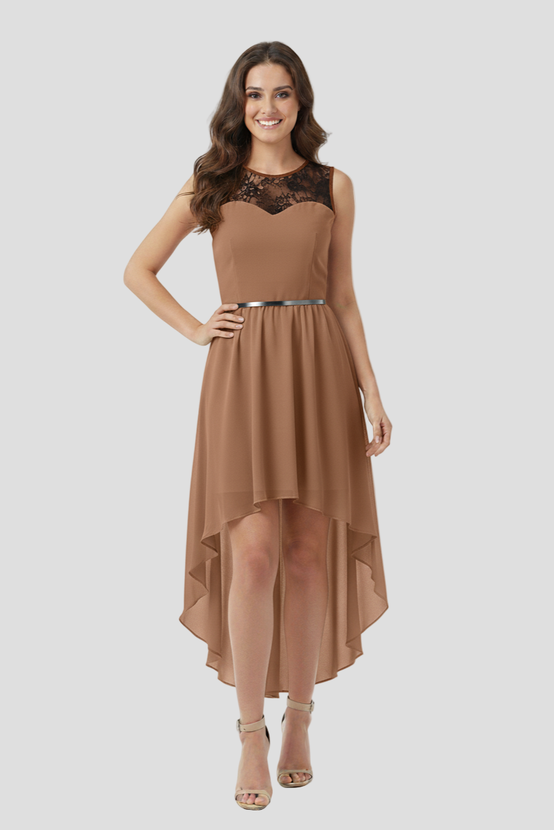 Belted Hi-Lo Gown