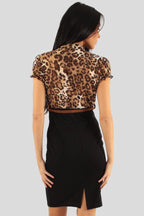 Leopard Print Two-Piece Illusion Dress