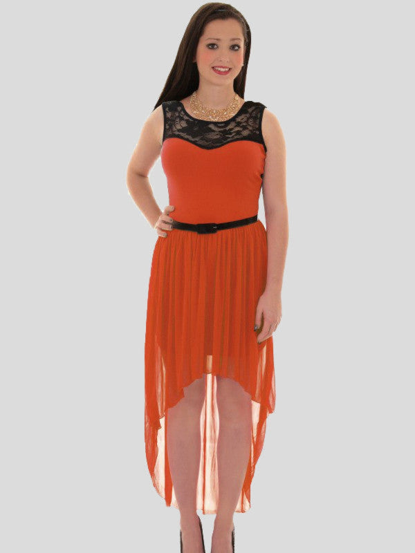 Belted Hi-Lo Gown