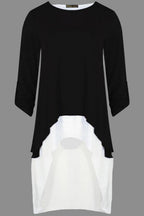 Layered high-low tunic top