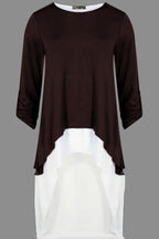 Layered high-low tunic top