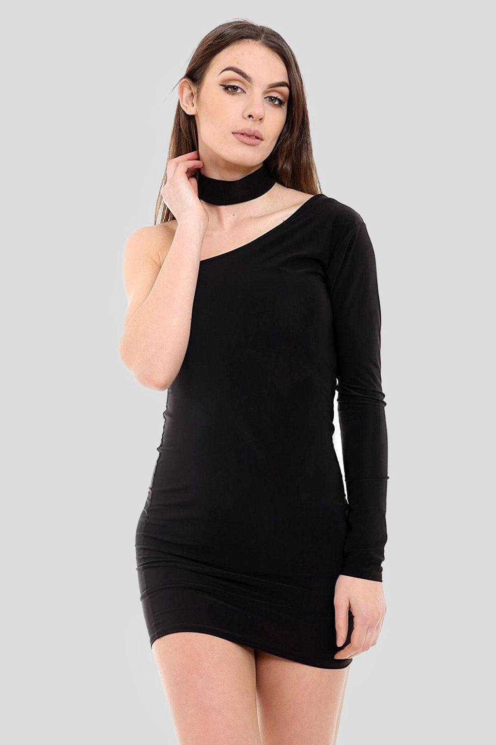 One-shoulder bodycon mini dress