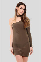 One-shoulder bodycon mini dress