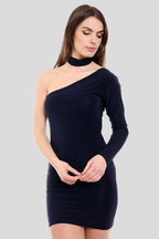 One-shoulder bodycon mini dress