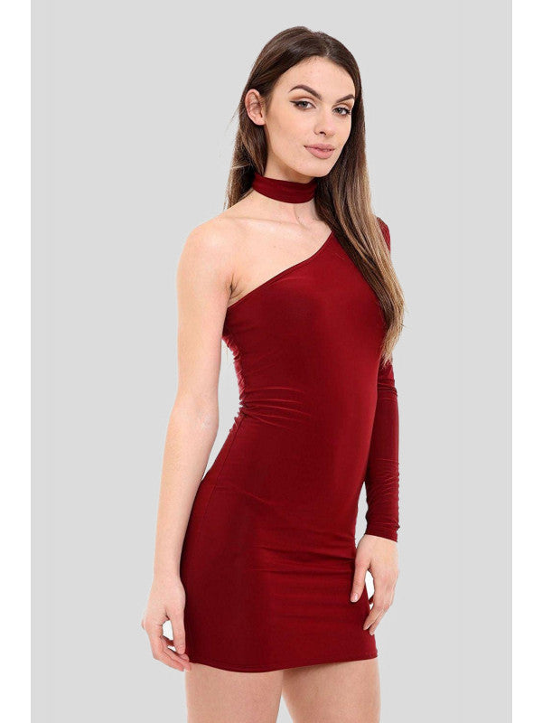One-shoulder bodycon mini dress