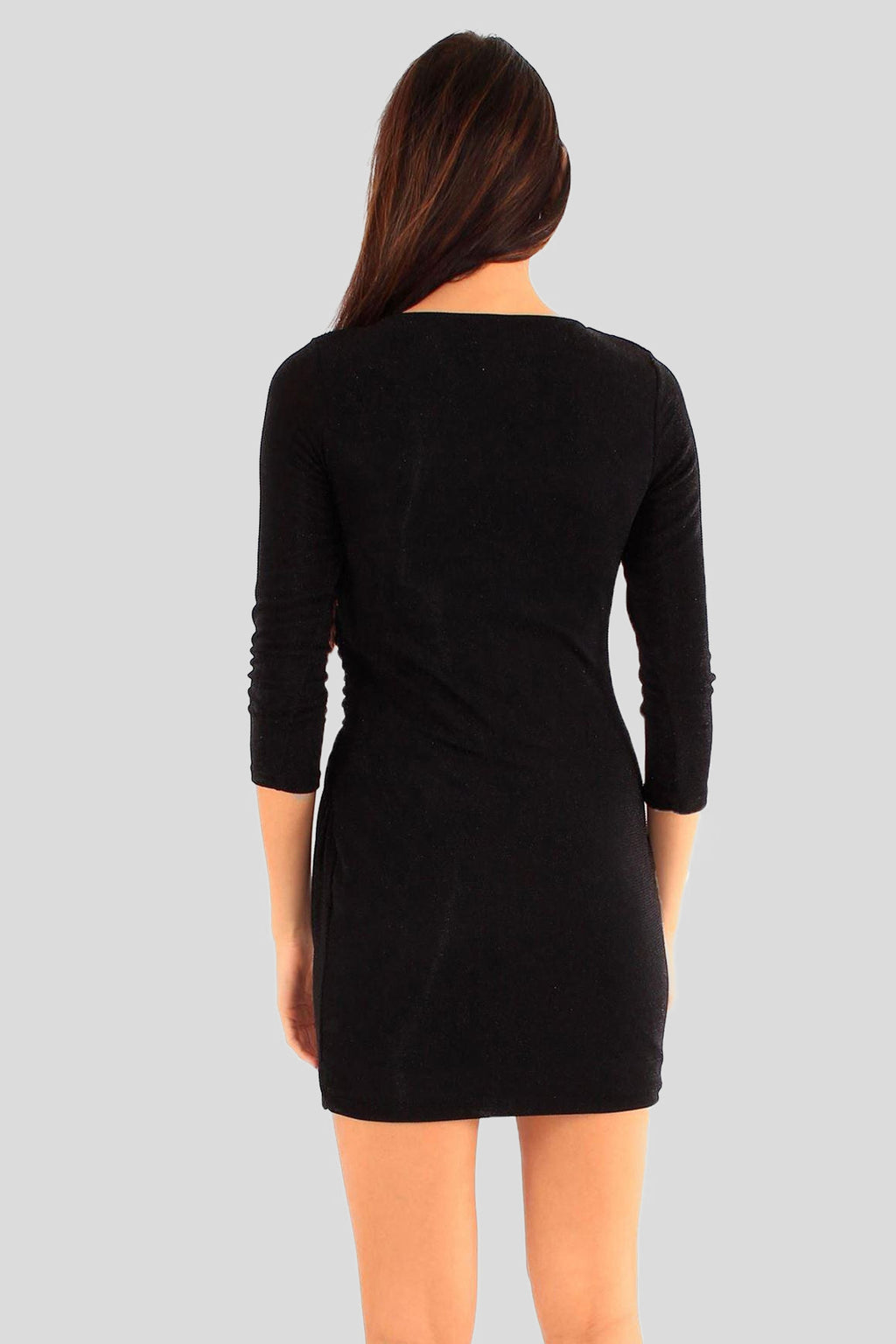 Ruched V-Neck Mini Dress