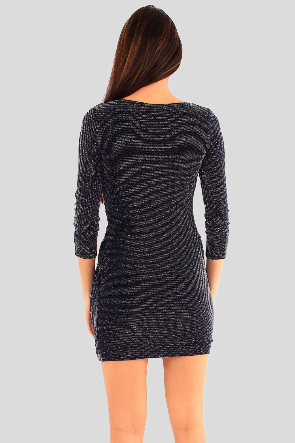 Ruched V-Neck Mini Dress