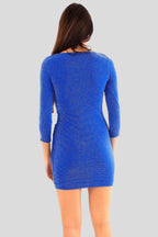 Ruched V-Neck Mini Dress