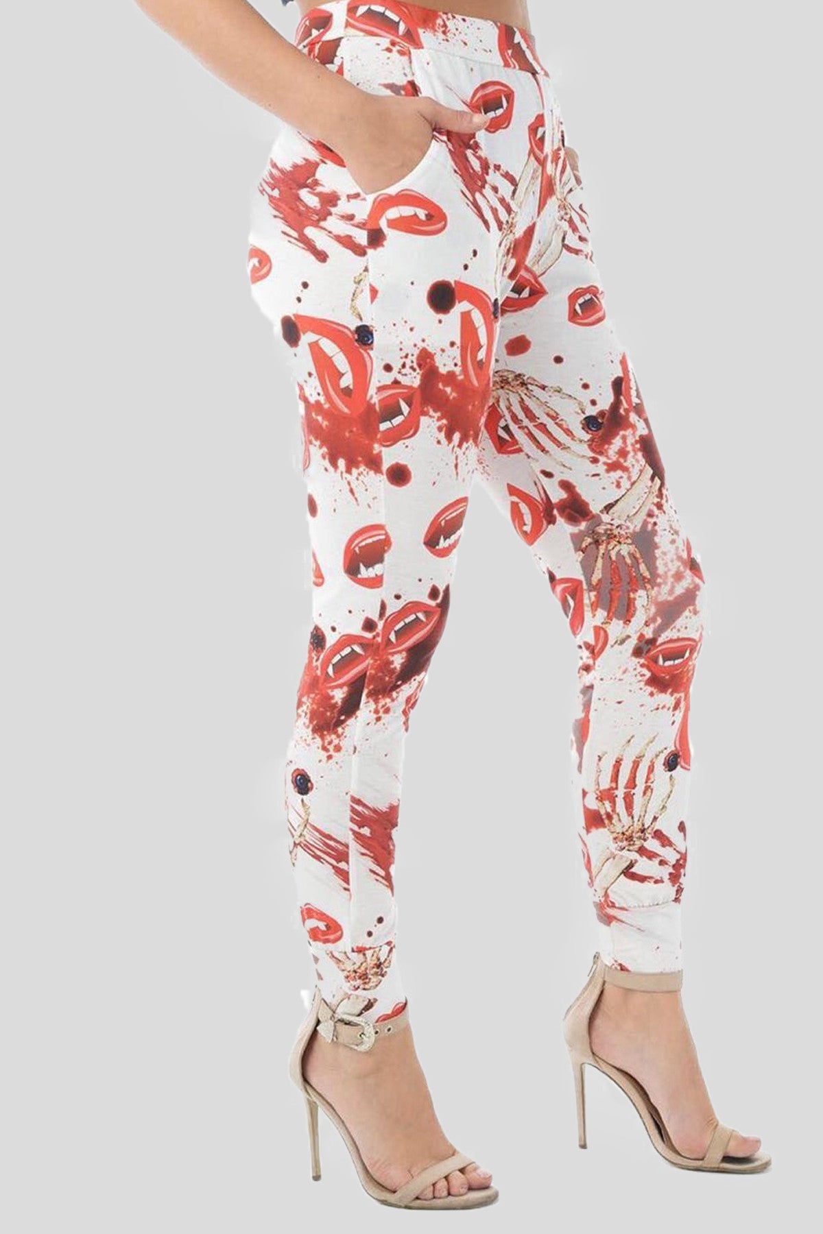 Dracula Red Lips Print leggings