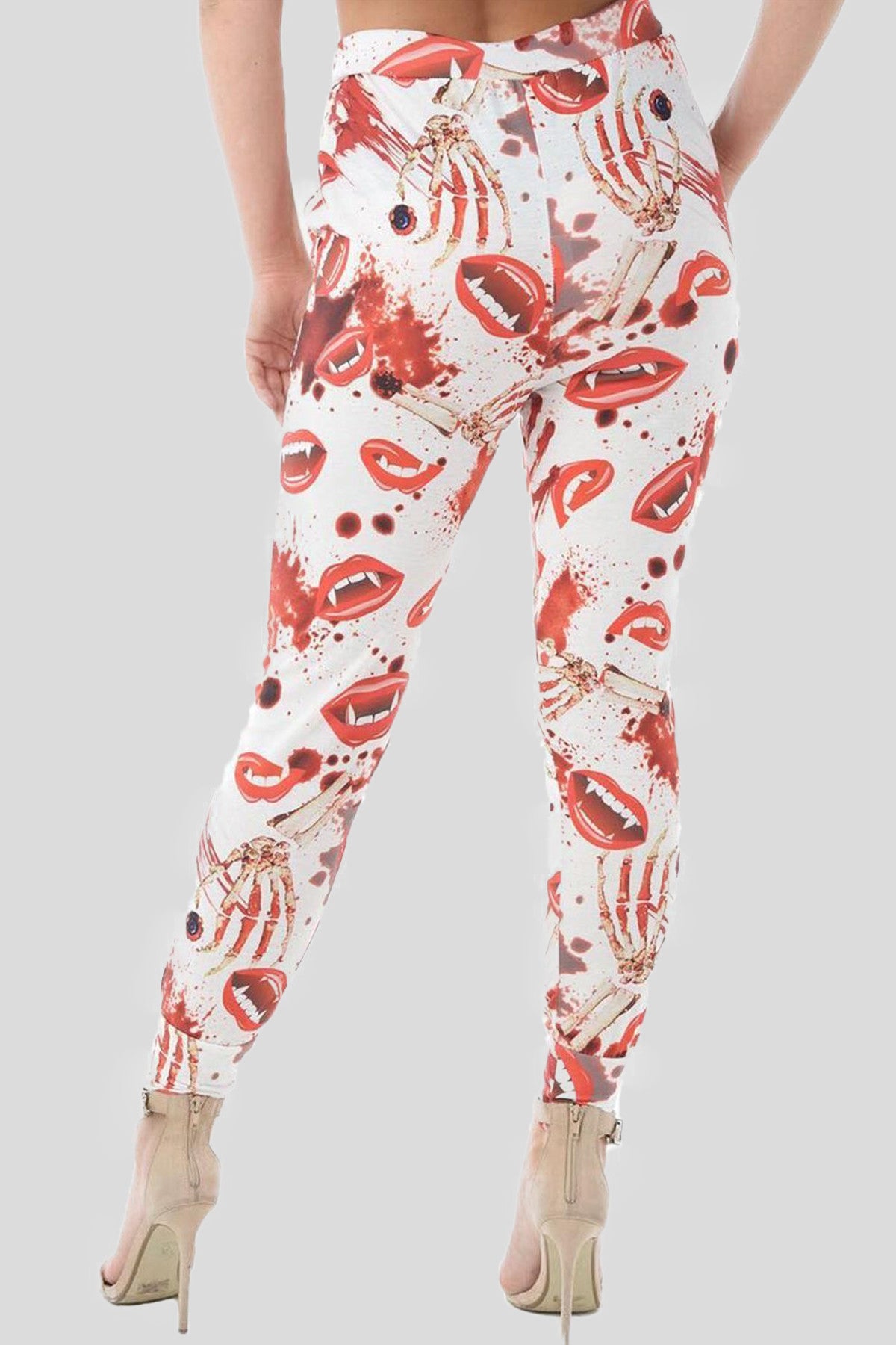 Dracula Red Lips Print leggings