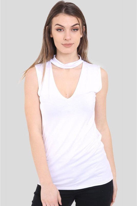 Choker V-Neck Top