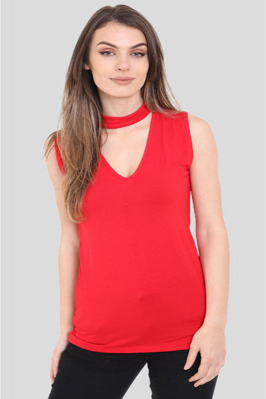 Choker V-Neck Top
