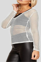 Long-Sleeve Fishnet Top