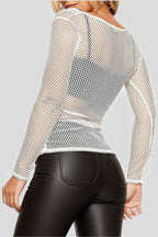 Long-Sleeve Fishnet Top