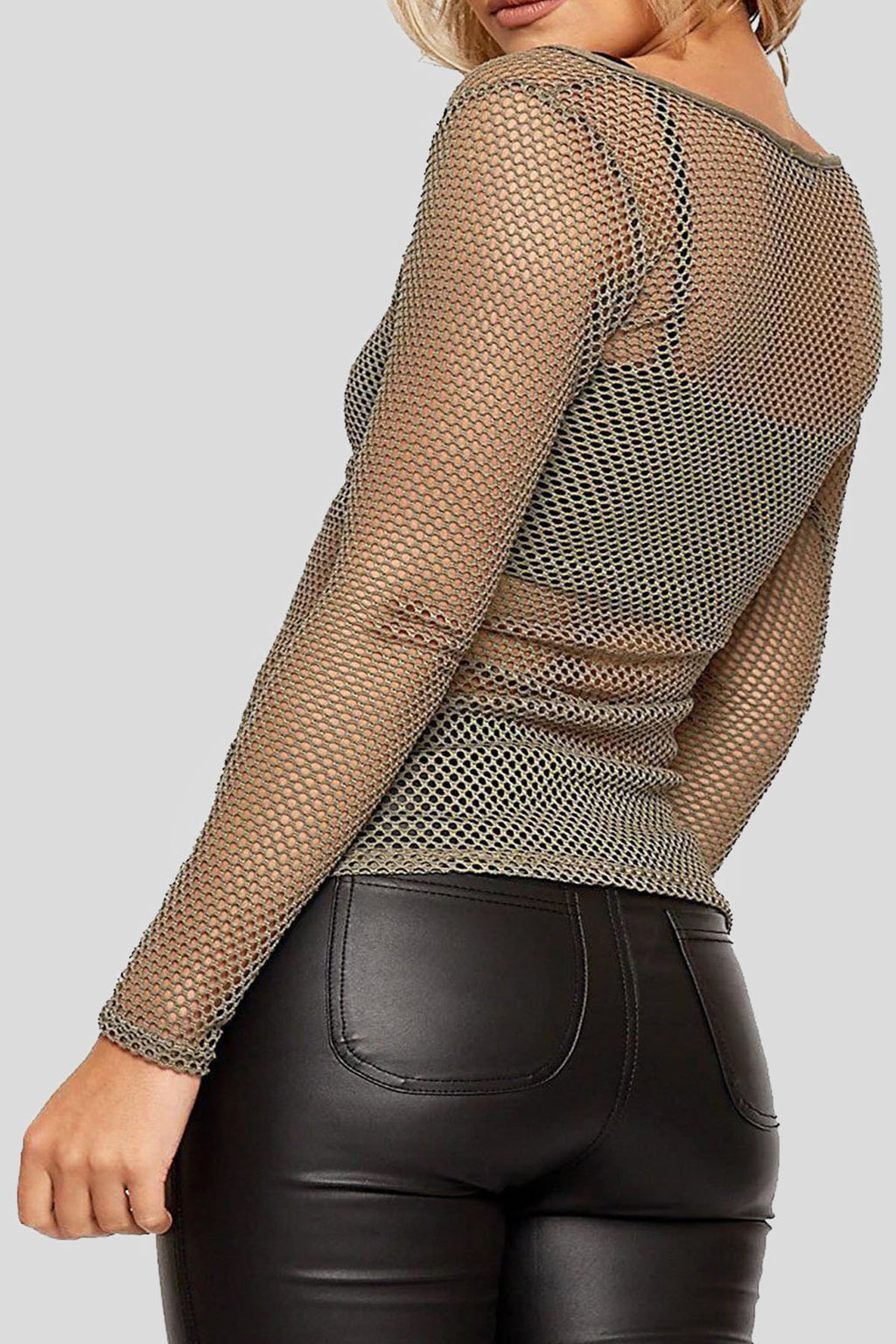 Long-Sleeve Fishnet Top