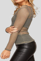 Long-Sleeve Fishnet Top