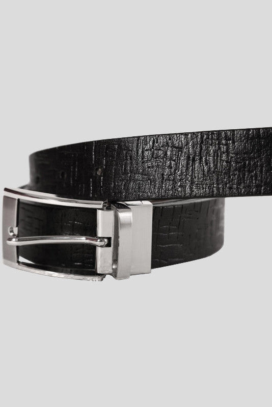 The "Philip" Men's Reversible Genuine Leather Belt in Black With Cognac