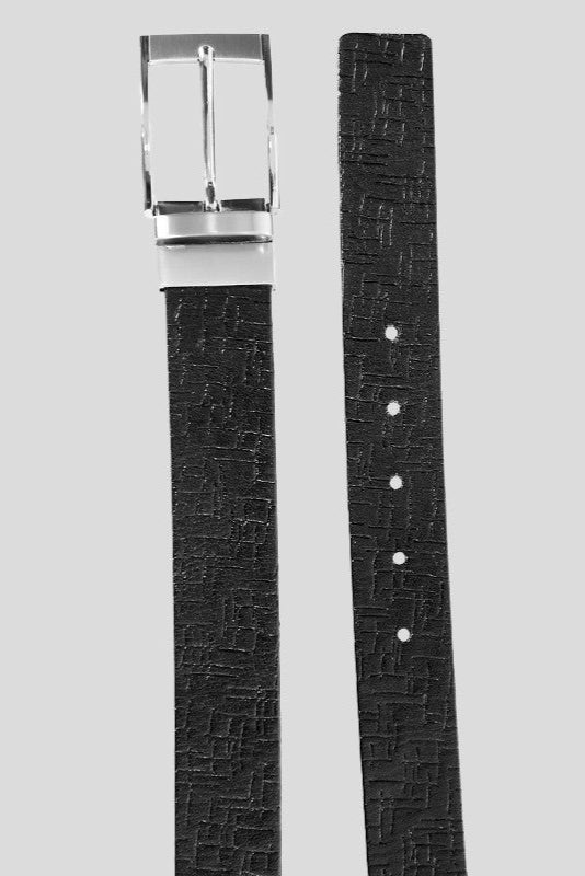 The "Philip" Men's Reversible Genuine Leather Belt in Black With Cognac