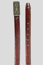 The "Rosalind" Vintage Rose Buckle Belt in Brown Leather