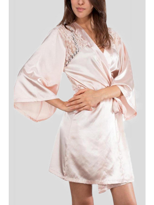 The Satin & Lace Kimono Robe