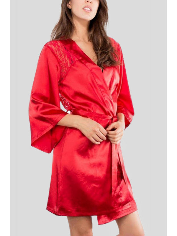 The Satin & Lace Kimono Robe